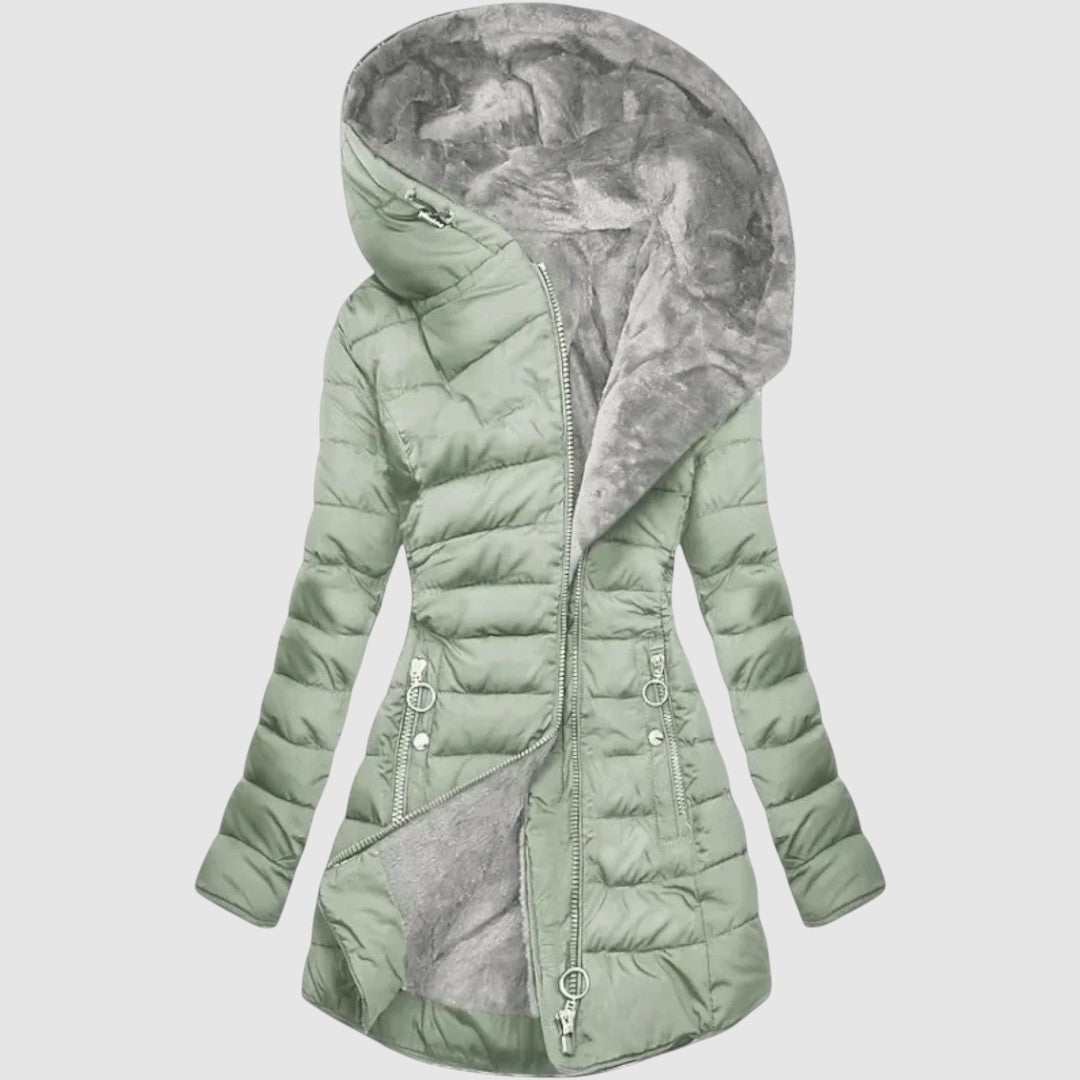 Mia - Chaqueta de invierno acolchada con forro interior de piel