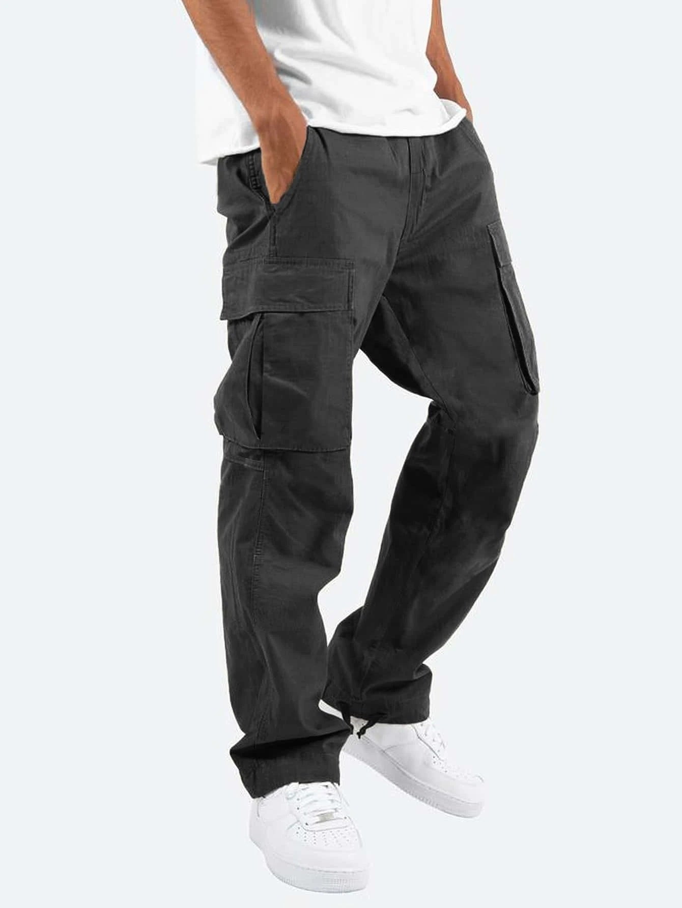 Pantalón informal de corte ancho para hombre