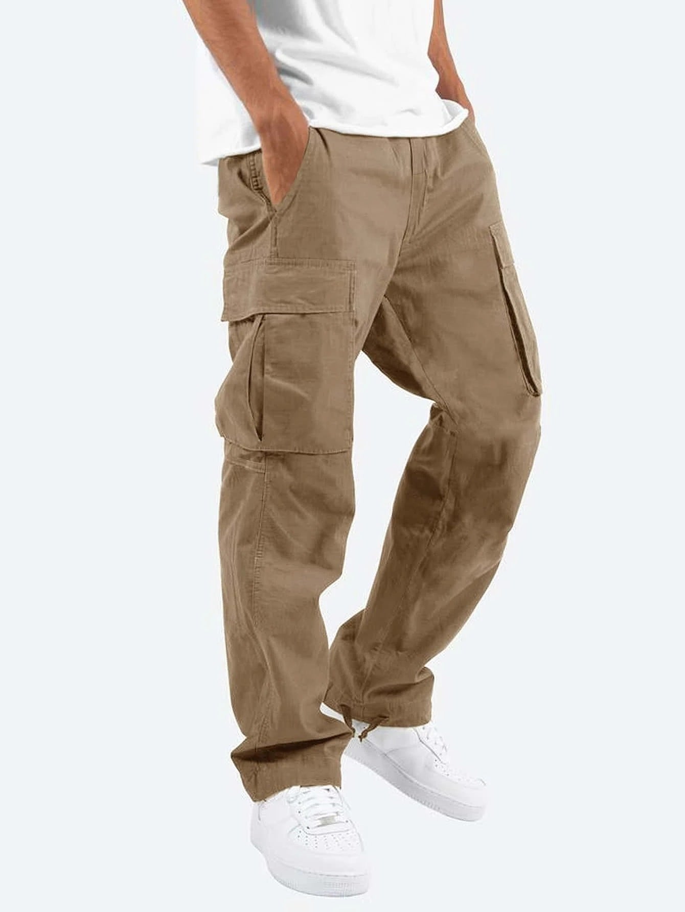 Pantalón informal de corte ancho para hombre