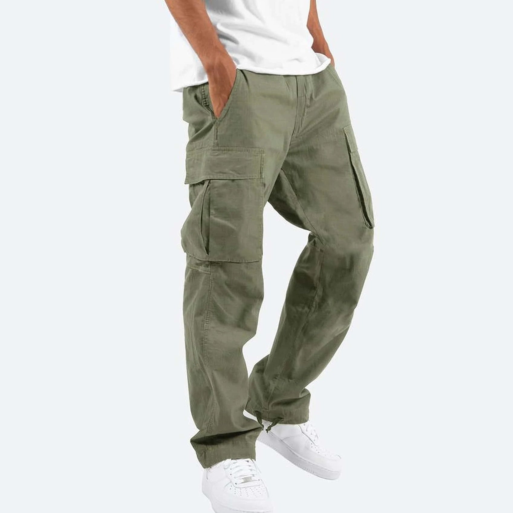 Pantalón informal de corte ancho para hombre