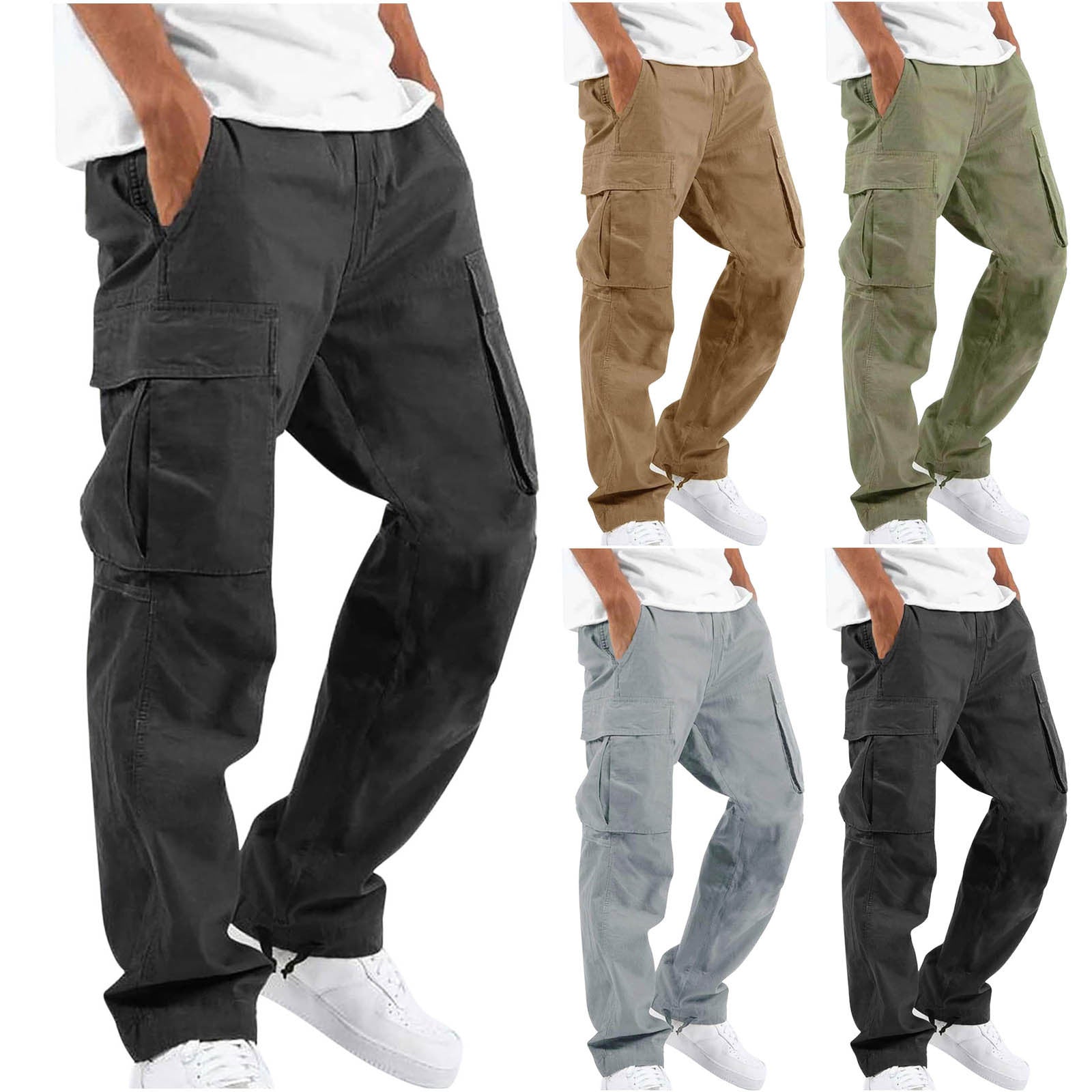 Pantalón informal de corte ancho para hombre