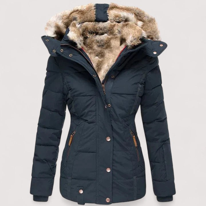 Chaqueta de invierno abrigada con capucha desmontable
