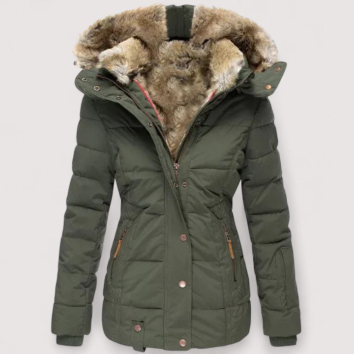 Chaqueta de invierno abrigada con capucha desmontable