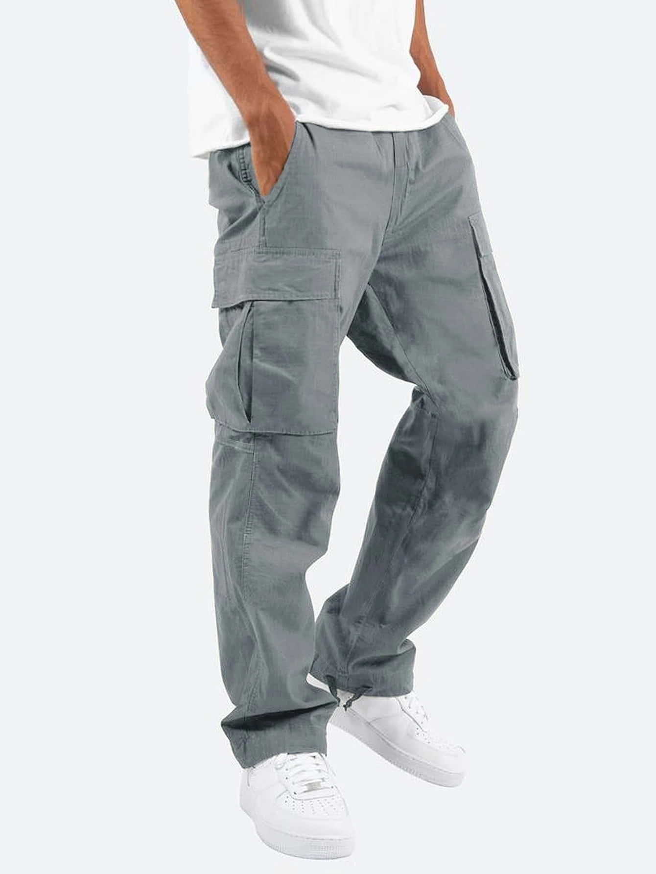 Pantalón informal de corte ancho para hombre
