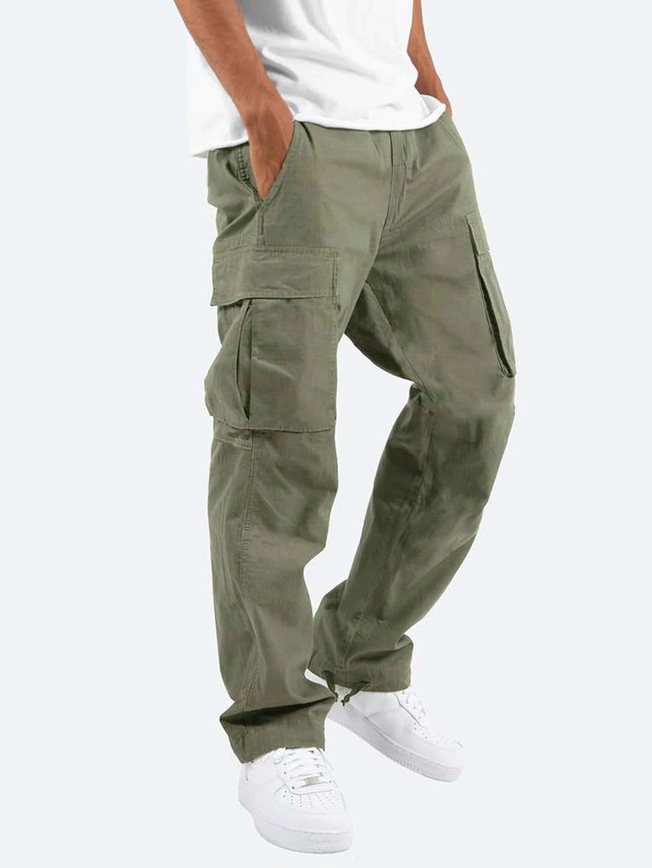 Pantalón informal de corte ancho para hombre